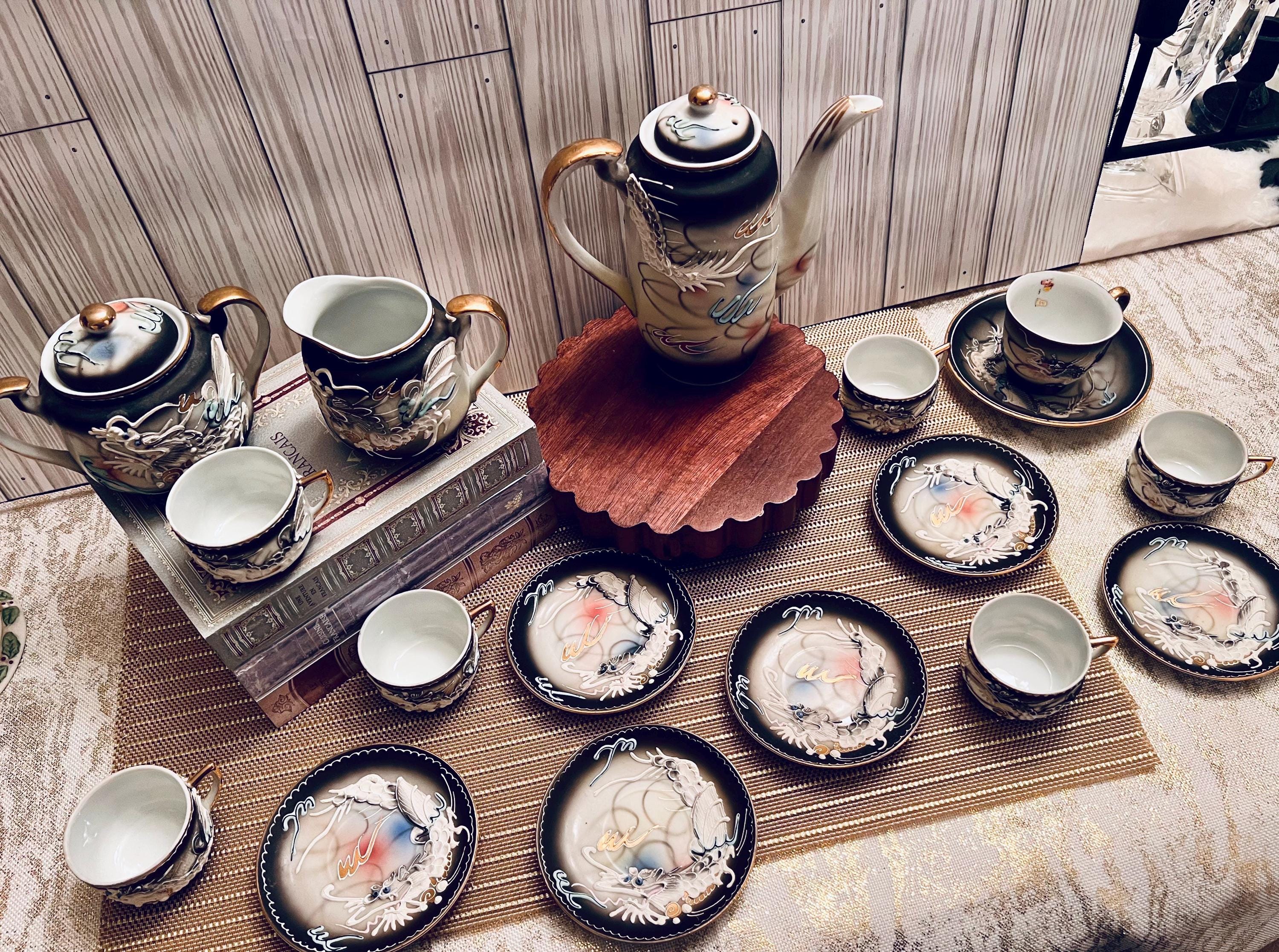 Dragonware Tea Set Cups Saucers Sugar Creamer Teapots Hand