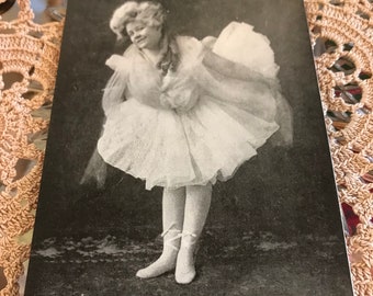 Antique Black and White Postcards/Theatrical Vaudeville Postcard/Vintage Art/Photography/Antique Ballerina Postcard