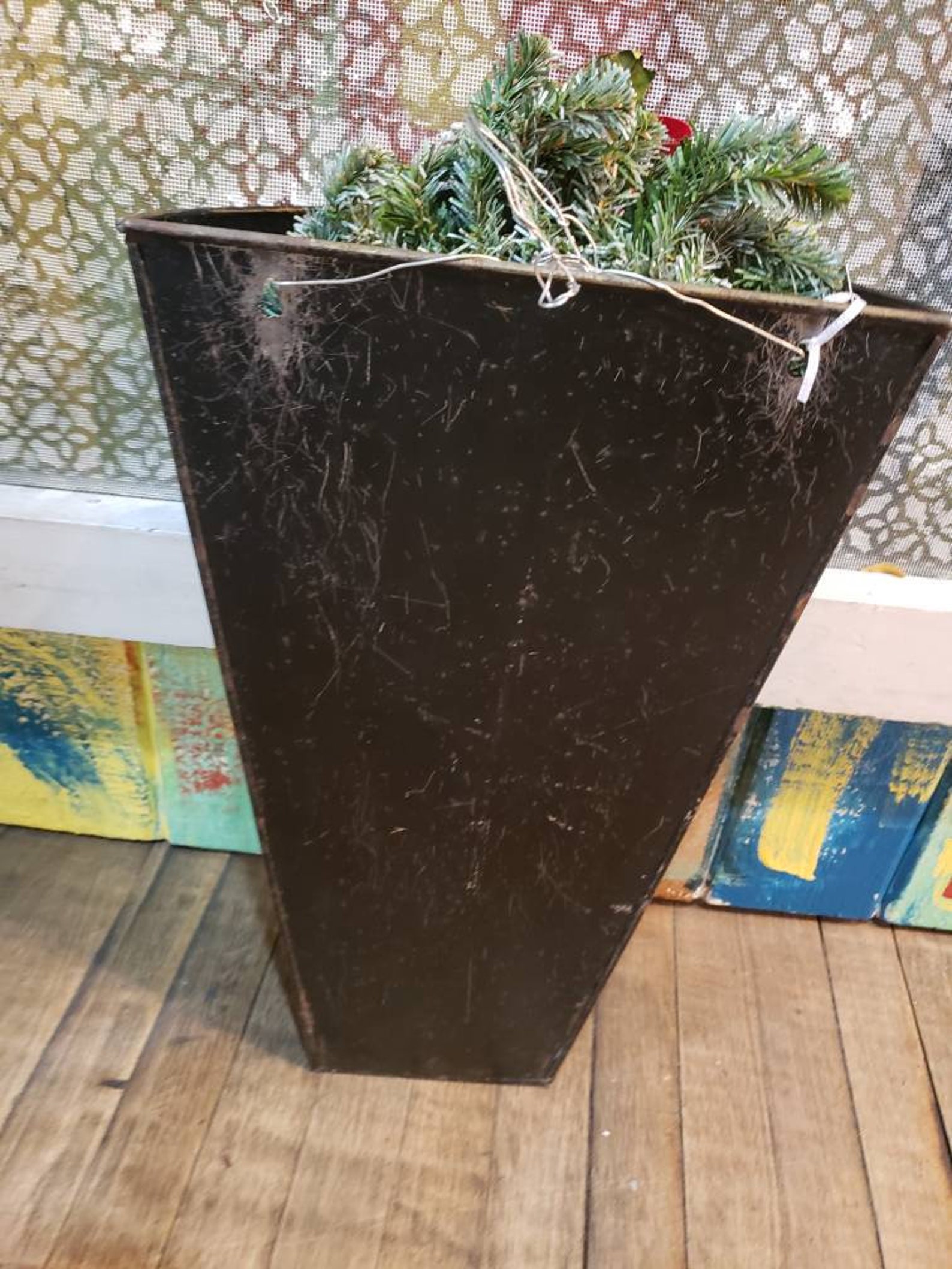 Vintage Metal Wall Planter Christmas Decor Long Wall Planter Etsy
