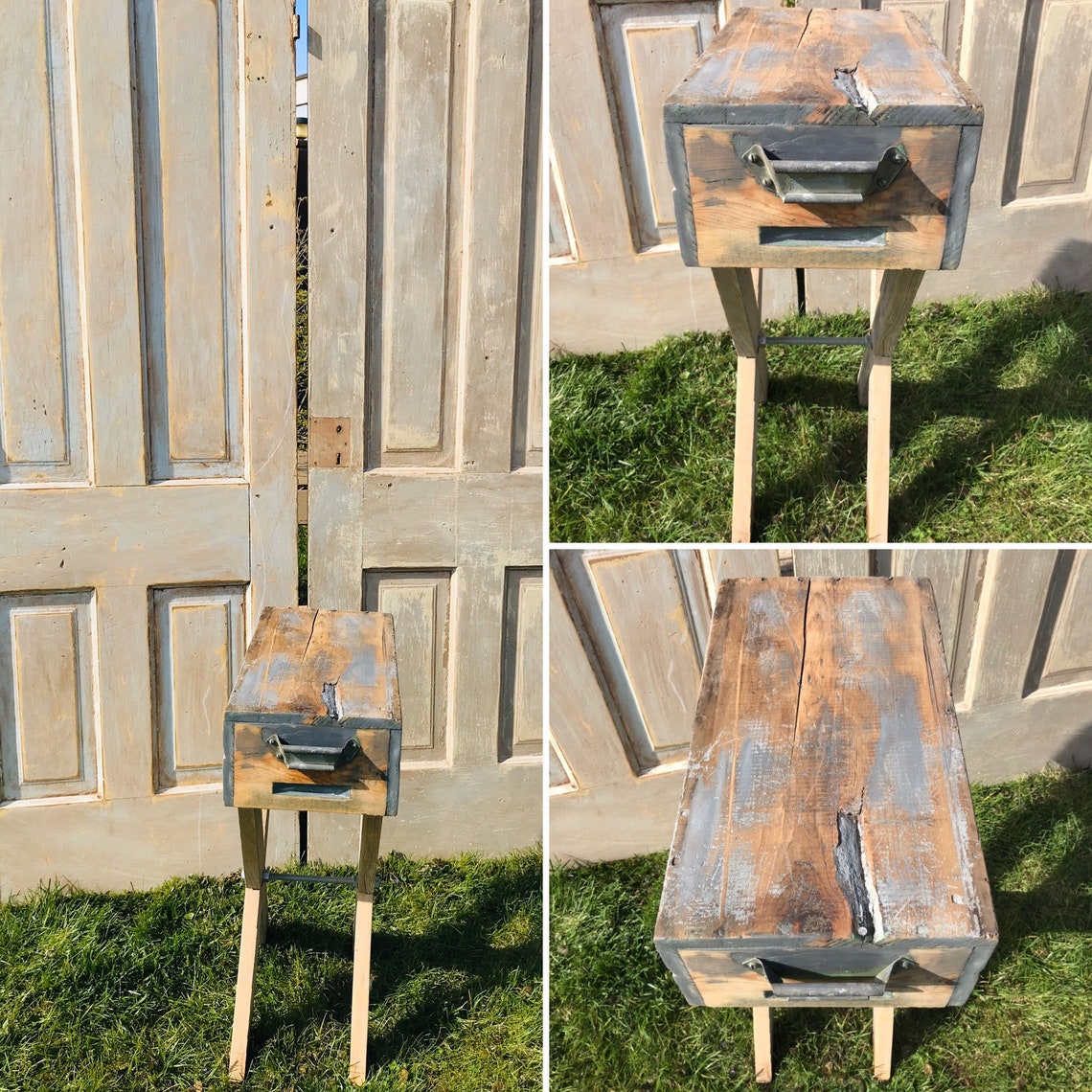 Rustic Farmhouse Table/upcycled Side Table/farmhouse Etsy