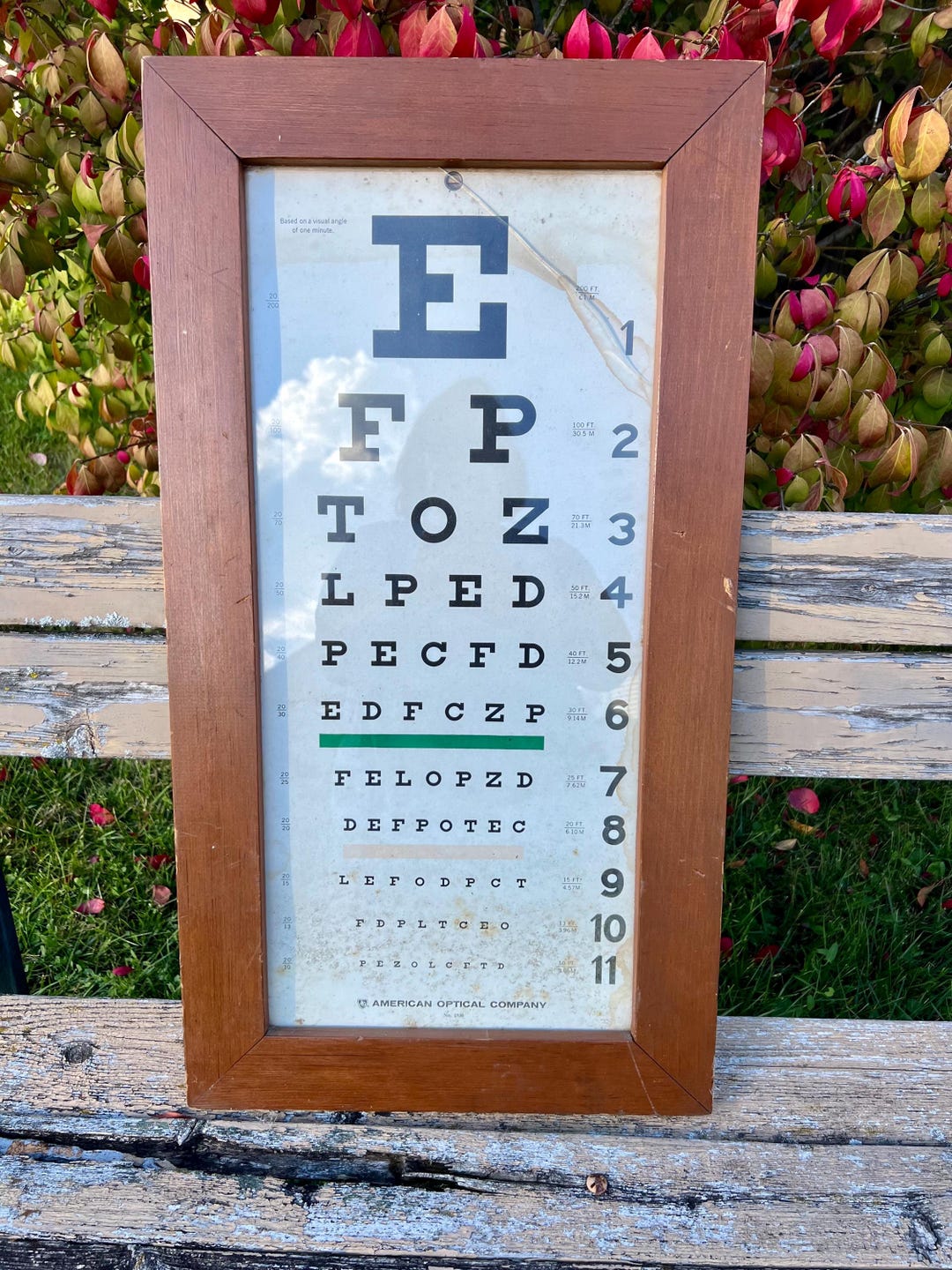 Vintage Eye Chart American Optical Company Framed Charts A B C Vision ...