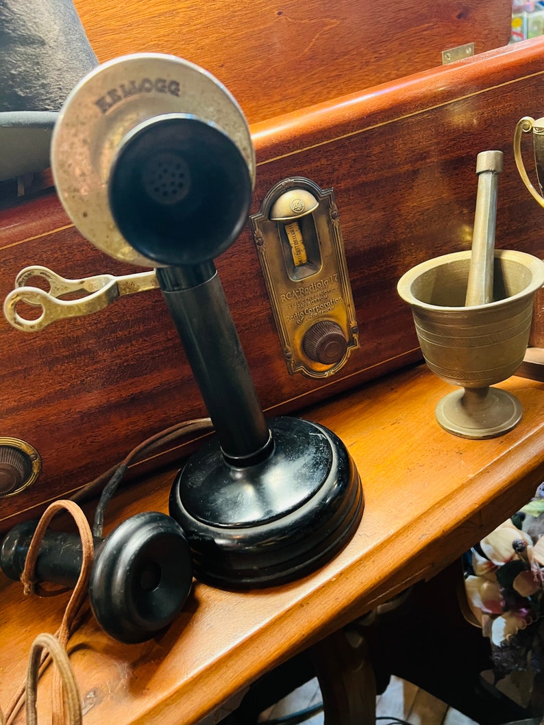 Antique Kellogg Candlestick Telephone Black Candlestick Etsy