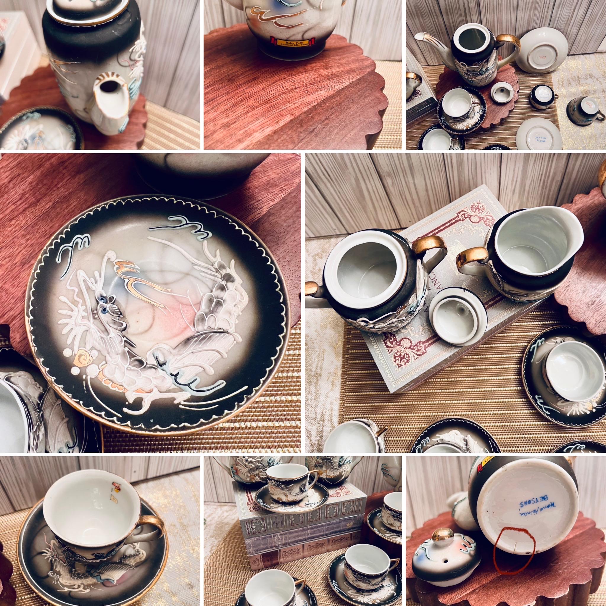 Dragonware Tea Set Cups Saucers Sugar Creamer Teapots Hand