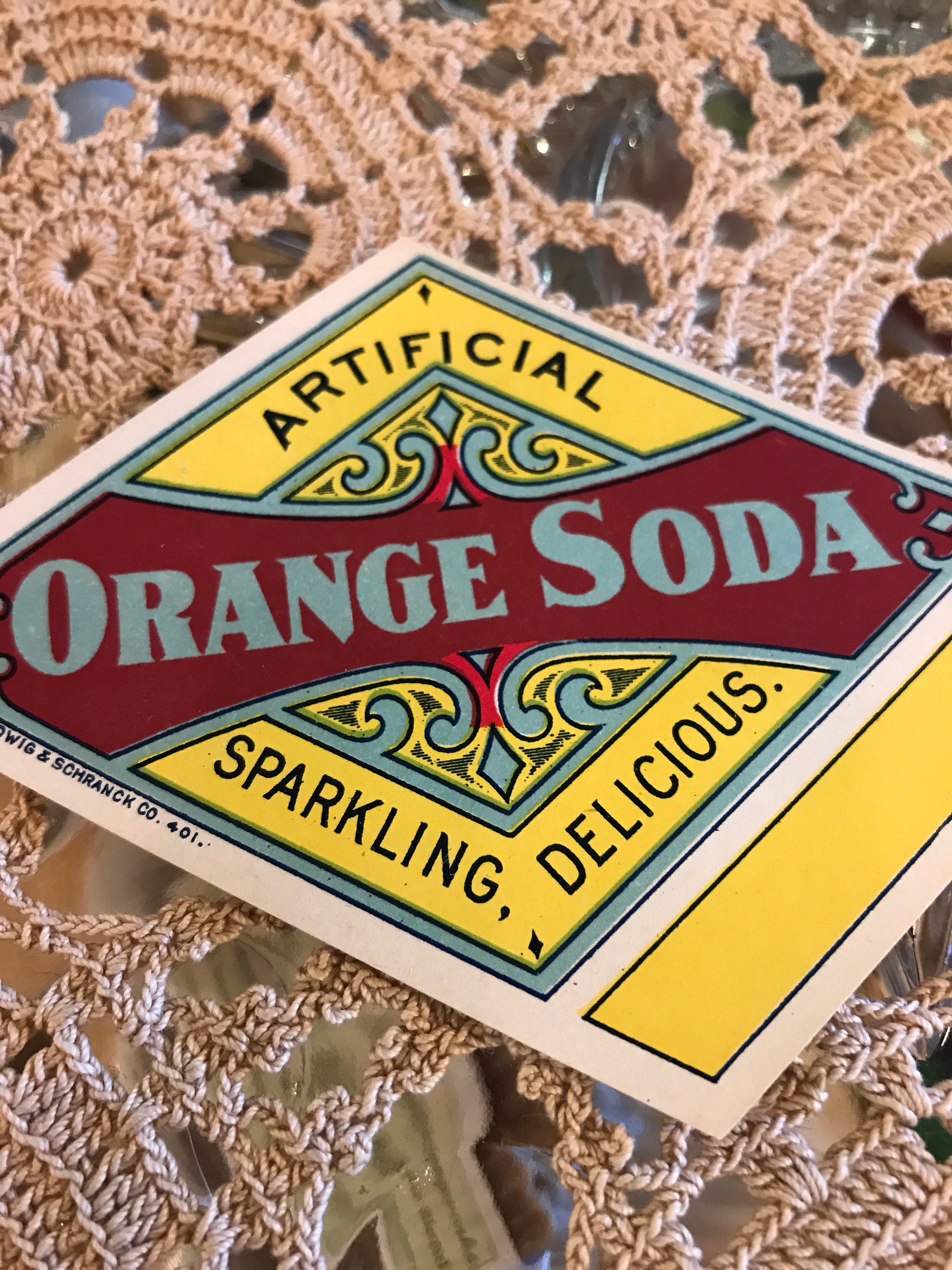 Vintage Orange Soda Label Ladwig & Schranck Co Bottling Co Scrapbooking ...