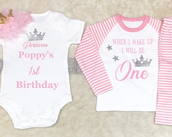 four three five two Princess birthday outfit with Pyjamas Ages one