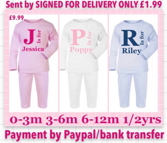 Personalised pyjamas any name made to order Etsy