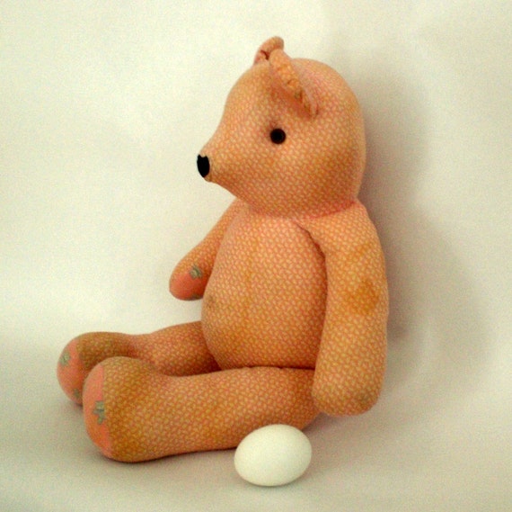 peach teddy bear
