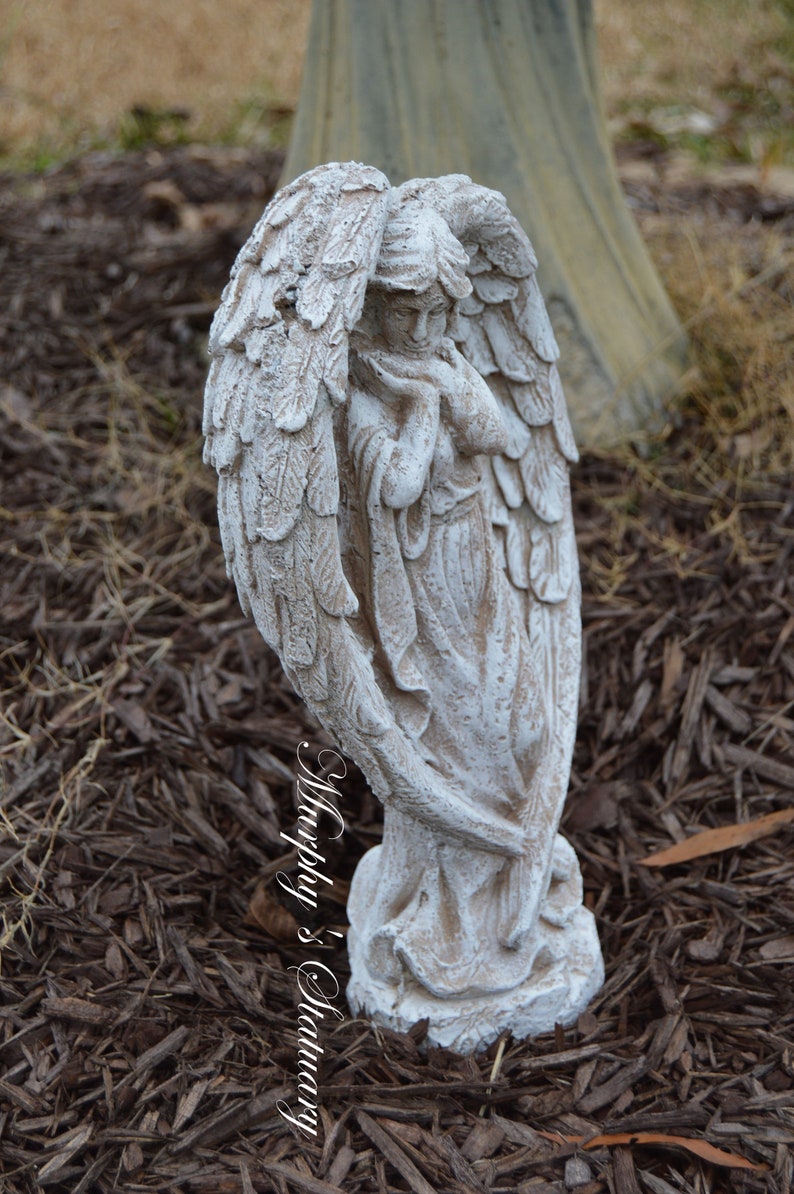 Vintage Style Angel Solid Concrete Hand Painted Etsy