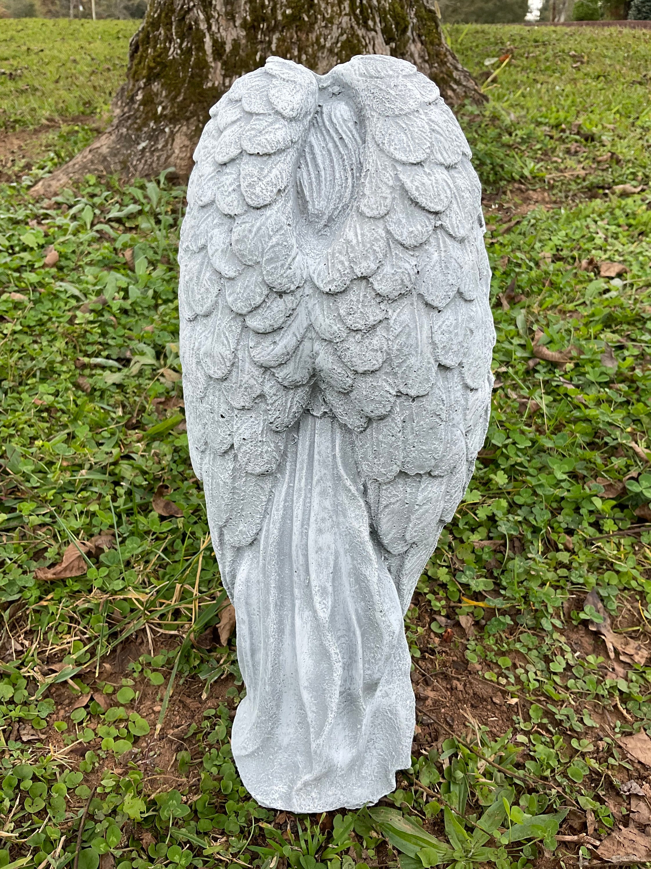 Solid Concrete Angel Statue Hand Painted Marble Finish - Etsy