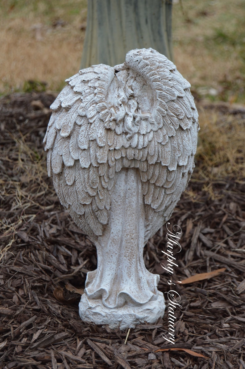 Vintage Style Angel Solid Concrete Hand Painted Etsy