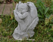 In His Hands Concrete Garden Statue Memorial Baby New Born Jesus