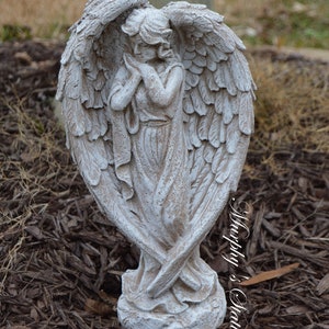 Vintage Style Angel Solid Concrete Hand Painted