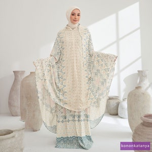 Diario Adult Rayon Githa 2-in-1 Prayer Set Stylish and Convenient,Muslim Prayer Dress,Hijab Dress,Jilbab Dress,Telekung Dress,Khimar Dress