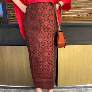 Ethnic Songket Wrap Skirt, Songket Pattern Skirt, Wrap Skirt, Batik Skirt, Ethnic Batik, Ethnic Skirt, Bali Beach Skirt, Sarong Wrap Skirt