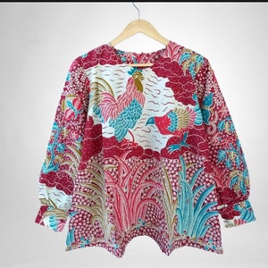 Nawa Elegant Batik Blouse for Women&#39;s Workwear Embrace Timeless Style, Women Blouse, Batik Blouse, Blouse For Women