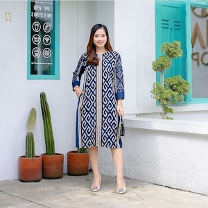 Indira Tenun Dress Timeless Indonesian Heritage Elegance, Batik Dress, Batik, Boho Dress, Bohemian Dress,  Ethnic Dress