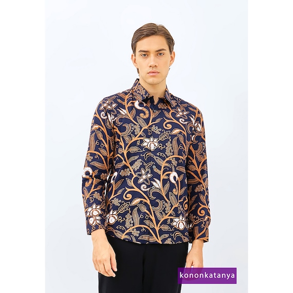 Contemporary Odza Ganesha Modern Long Sleeved Men s Batik Attire Men Batik Batik Shirt Batik for Men Formal Shirt For Men