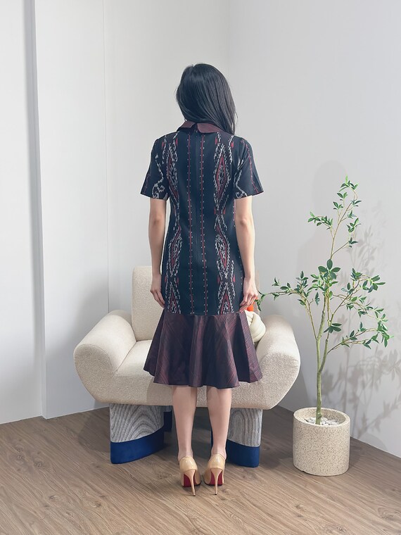 Timeless Beauty Khakinata Ilona Woven Dress Elevate Your Elegance, Batik Dress, Batik, Midi Dress, Bohemian Dress, Ethnic Dress, Woven Dress