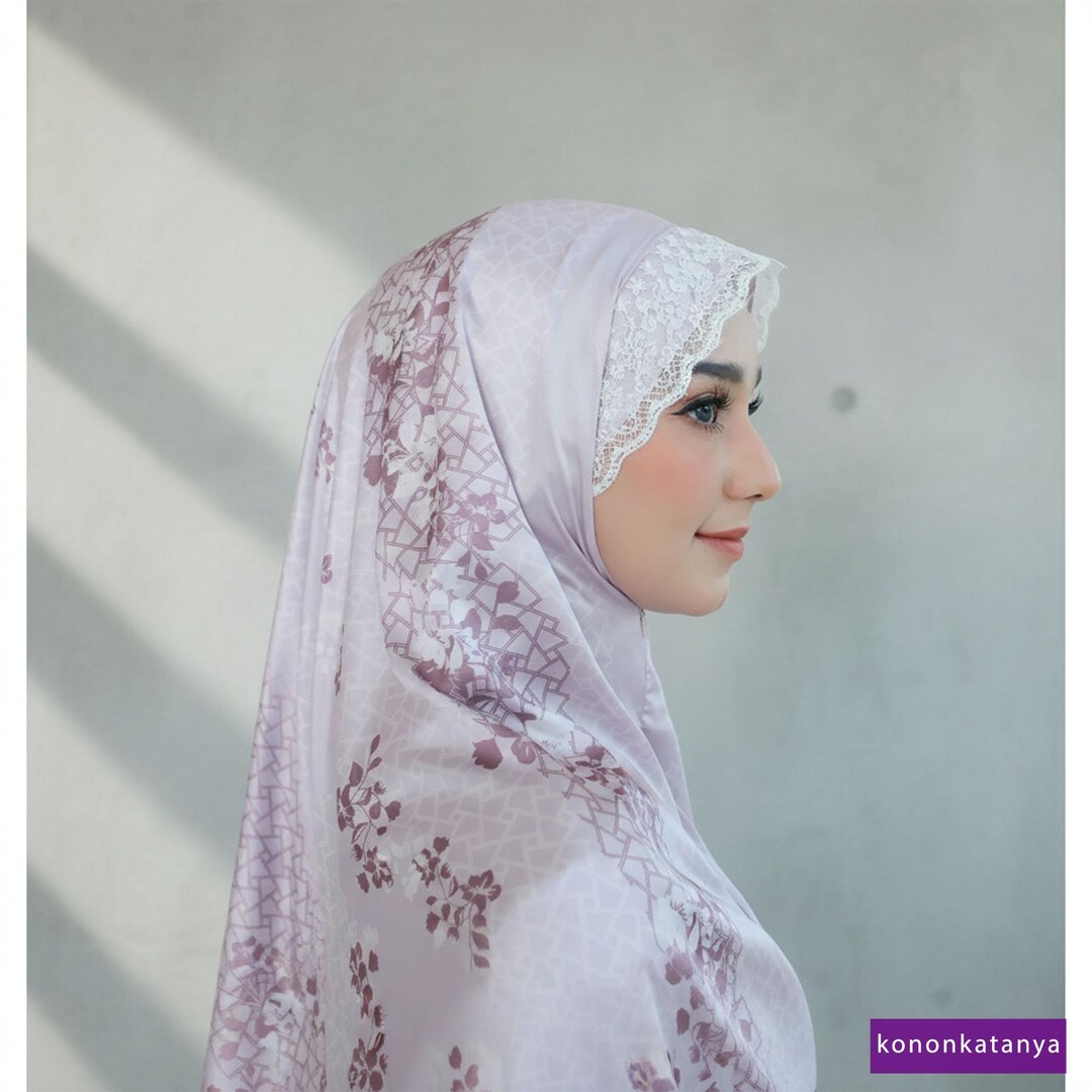 Launa R Launa Series Floral Print 3-in-1 Silk Prayer Dress Muslim Travel Set - Etsy