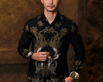 Abimayu I Exquisite Premium Long Sleeve Batik Shirt by Lakhsana Batik, Men Batik, Batik Shirt, Batik for Men