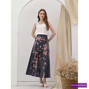 Cotton Batik Stretch A line Skirt, Ethnic Batik Skirt, Batik Pattern Skirt, Wrap Skirt, Batik Skirt