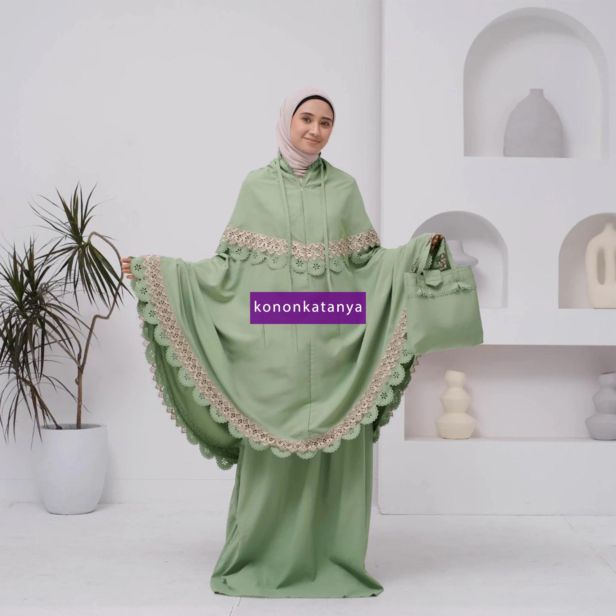 ムケナ(女性用お祈り衣装) Zenia Elegance: 2-in-1 レーザーカット 大人用ムケナ、女性用祈祷