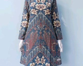 Versatile Tribu Batik Dress Long Sleeve Elegance, Batik Dress, Batik, Boho Dress, Bohemian Dress,  Ethnic Dress