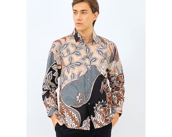 Camisa batik de manga larga para hombre de Zafar Modern Fashion Statement Odza en corte regular, batik para hombre, camisa batik, batik para hombre