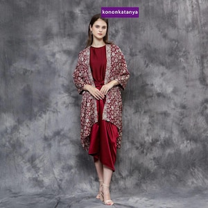 Airaa Batik Set Naomi Outer and Wrap Skirt, Batik Dress, Batik, Boho Dress, Bohemian Dress,  Ethnic Dress