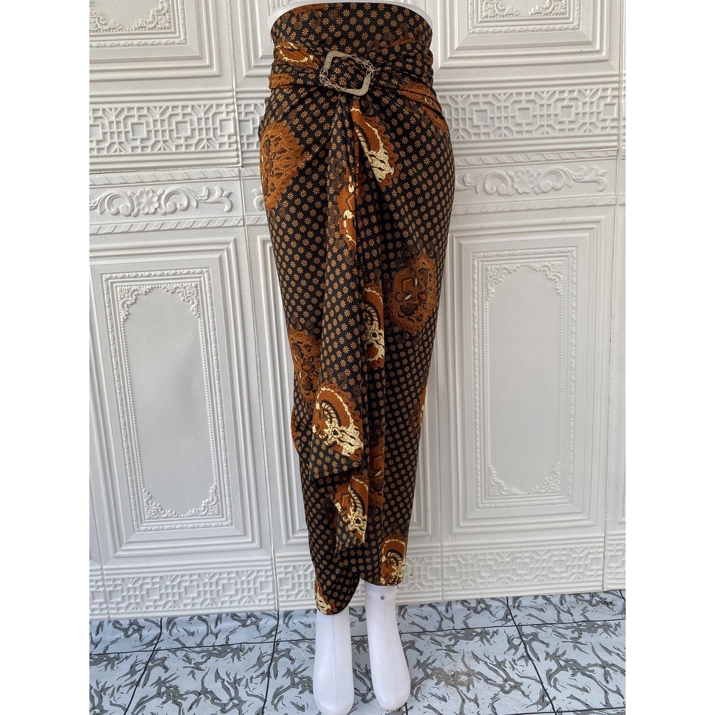 Orange - Hand Batik Print Cotton Wrap Around Skirt 21