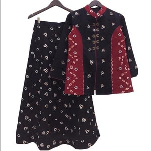 Jumputan Pattern Exquisite Batik Set Elevate Your Style with Original Blouse and Skirt Ensemble, Batik Dress, Bohemian Dress,  Ethnic Dress