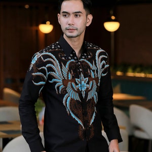 Yudha Exquisite Premium Long Sleeve Batik Shirt by Lakhsana Batik, Men Batik, Batik Shirt, Batik for Men