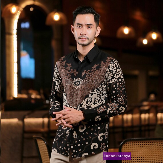 Danapati Elegance in Long-Sleeved Cotton Batik Shirt by Lakhsana, Men  Batik, Batik Shirt, Batik for Men