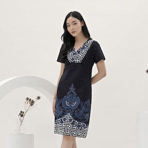 Milea Fitted Dress, Batik Dress, Batik, Boho Dress, Bohemian Dress,  Ethnic Dress