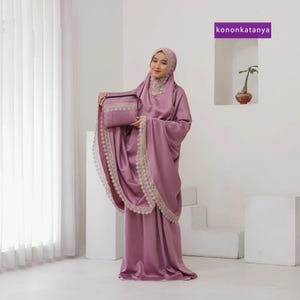 Ensemble de prière en dentelle de luxe, coton premium exquis pour adulte, femme, Mukena, robe de prière, Mukena, ensemble de prière