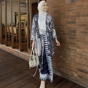 Hanum Modern Mozalica Batik Outerwear and Culottes Set Contemporary Chic, Batik Dress, Batik, Boho Dress, Bohemian Dress,  Ethnic Dress