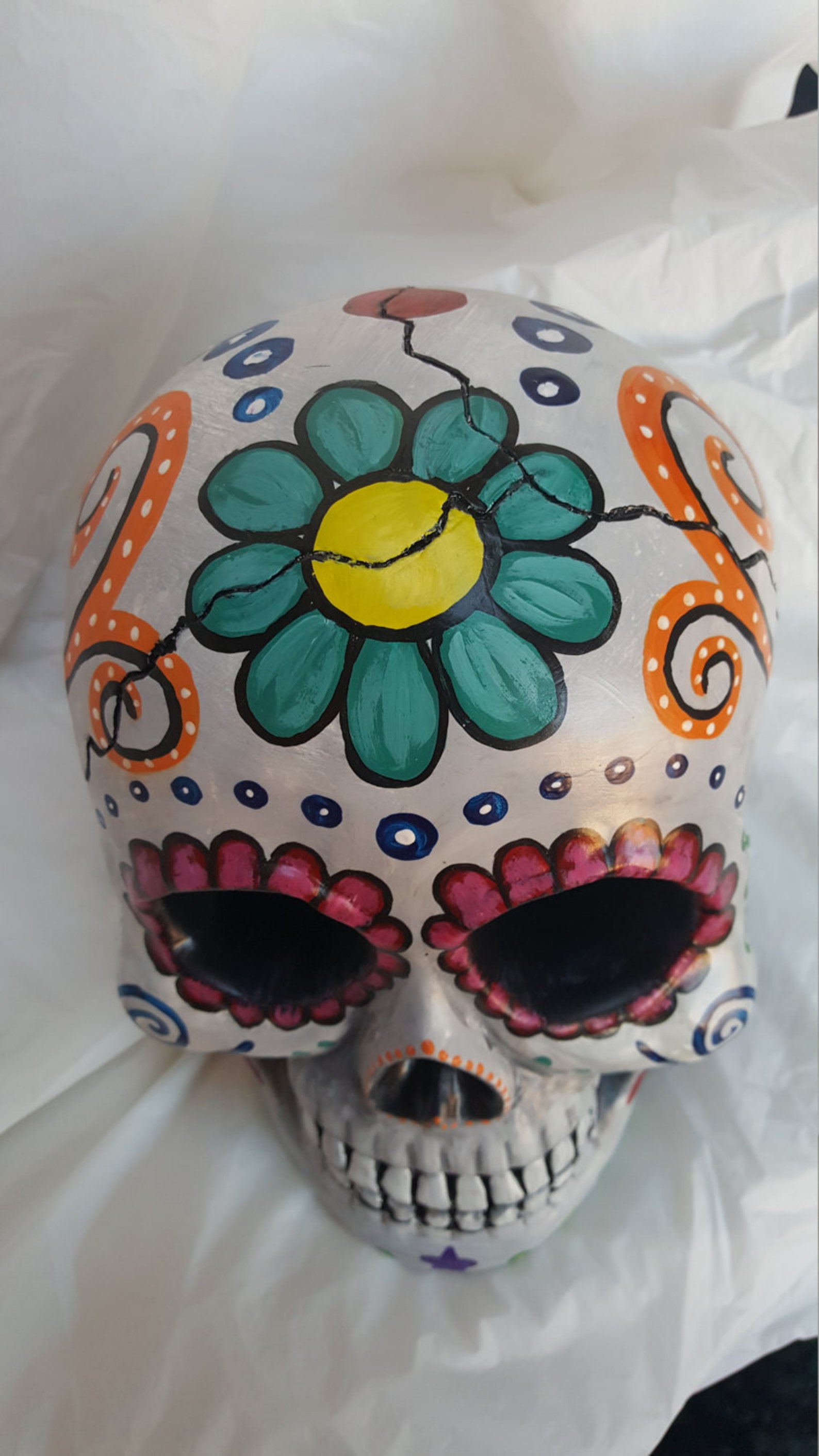 Sugar Skull Painted Sculpture Sugar Skull Gift Calavera Etsy