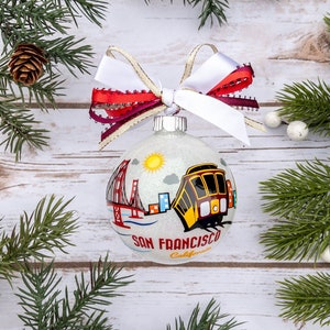 San Francisco Christmas Ornament, California Ornament, San Francisco Gifts, California Gifts, Destination Wedding, Honeymoon Gift