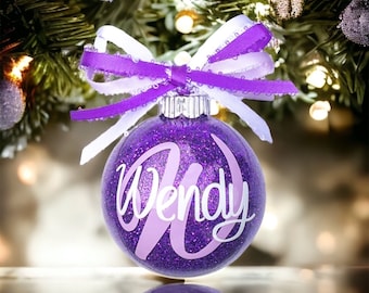 Personalized Christmas Ornaments, Glass Ornaments, Monogrammed Ornament, Custom Ornament, Vinyl Ornament, Tree Ornament, Balls Ornaments