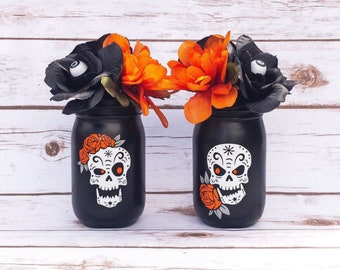 Halloween Decor, Halloween Centerpiece, Halloween Decoration, Halloween Home Decor, Mantle Decor, Gothic Decor, Mason Jar Decor