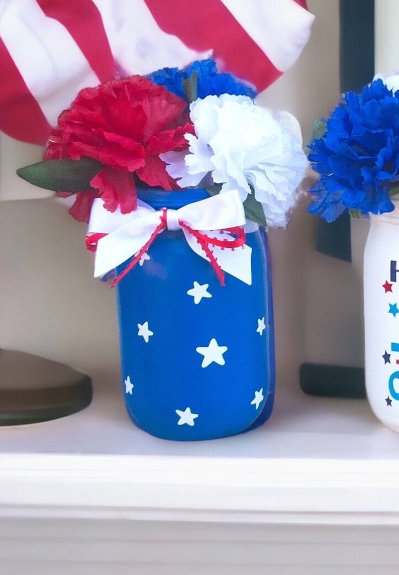 4th Of July, July 4th Centerpiece, 4th Of July Decor, July 4th Decorations, Patriotic Decor, July 4th Decor, Fourth Of July, USA Decor 画像 4