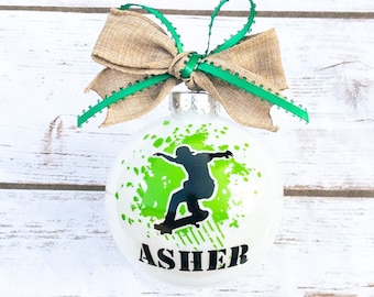 Skateboarding Christmas Ornament, Skateboarder Gift, Skater Gifts, Skateboard, Teen Boy Gift, Teen Girl Gift, Skating Gifts, Rider Ornament