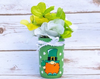 St Patricks Day Gnome, Leprechaun Decor, Saint Patricks Day, Tiered Tray Decor, Leprechaun Gnome, Irish Decor, Gnome Decor, Mason Jar Decor