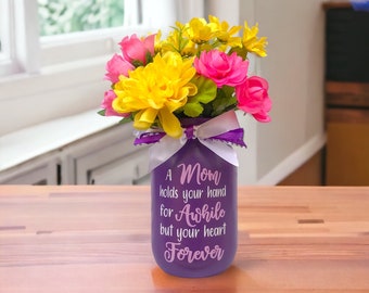Mothers Day Gift from Son Hand Painted Mason Jar