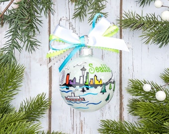 Seattle Ornament, Washington Ornament, Pacific Northwest, Space Neddle, State Ornaments, Vacation Souvenir, Washington State, Seattle Gifts