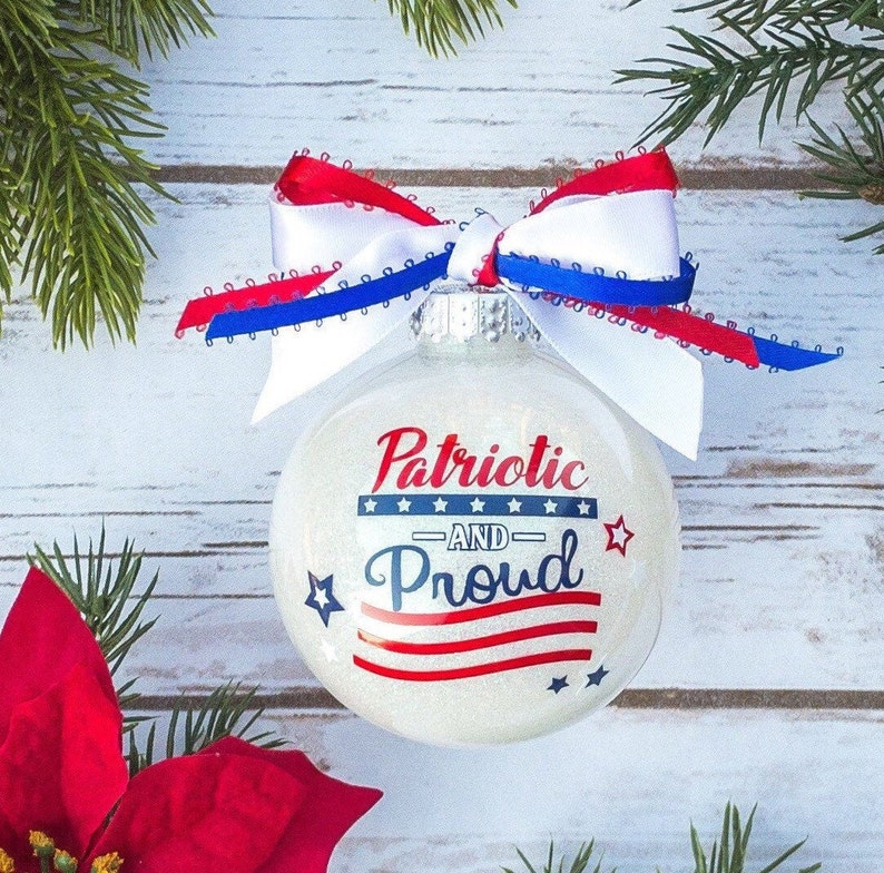 Patriotic Ornaments Personalized Ornament Christmas Tree Etsy