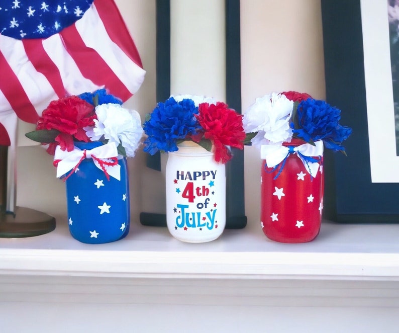 4th Of July, July 4th Centerpiece, 4th Of July Decor, July 4th Decorations, Patriotic Decor, July 4th Decor, Fourth Of July, USA Decor 画像 1