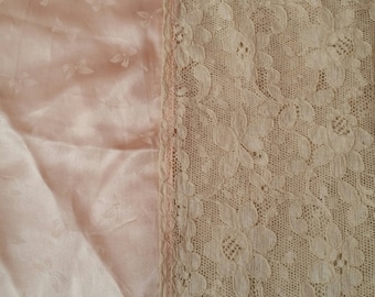 Vintage Satin and Lace Bedcover