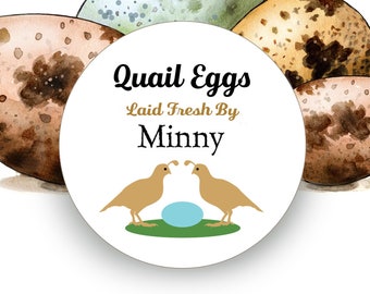 Quail Egg Carton Stickers, Farm Product Labels, Back Yard Nest Supplies, Farm Market, Homesteading Gift, 2.5" Round or 2.5" x 1.75" Oval