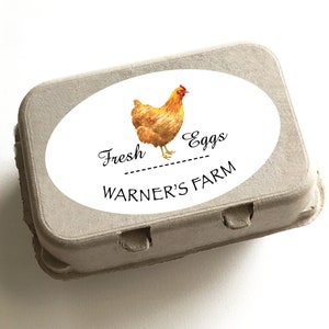 Egg Carton Labels, Chicken Stickers, Coop Supplies, Backyard Chickens, Personalized Hen Stickers, Chicken Drawings, 4.25" x 2.5"